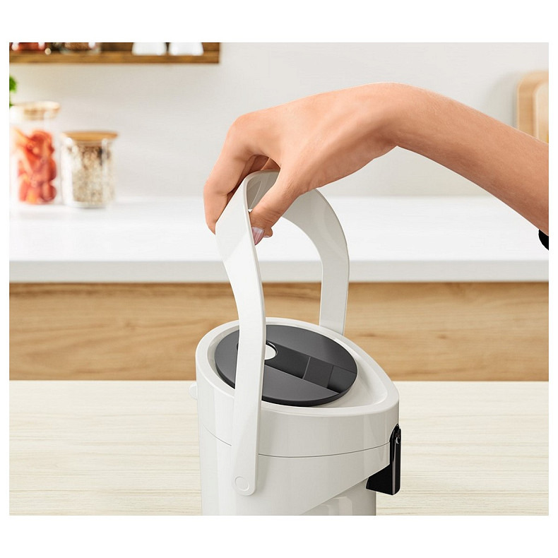 Термос Tefal Ponza Pump, 1.9л, пластик, скло, білий (K3140214)