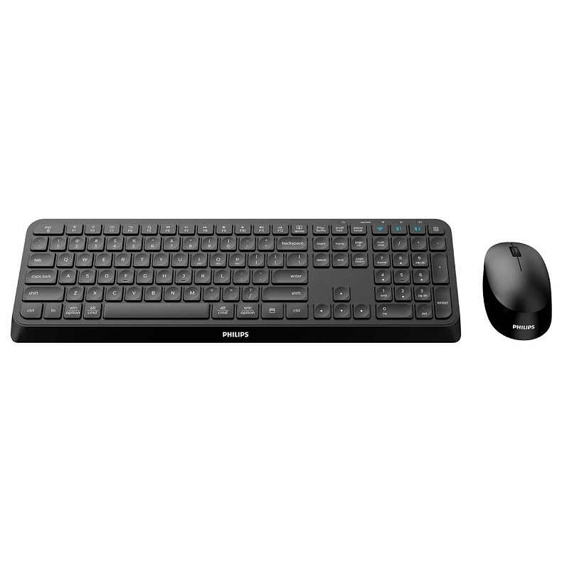 Комплект бездротовий Philips 6407 (клавіатура + мишка) UA, 2,4 ГГц/Bluetooth чорний