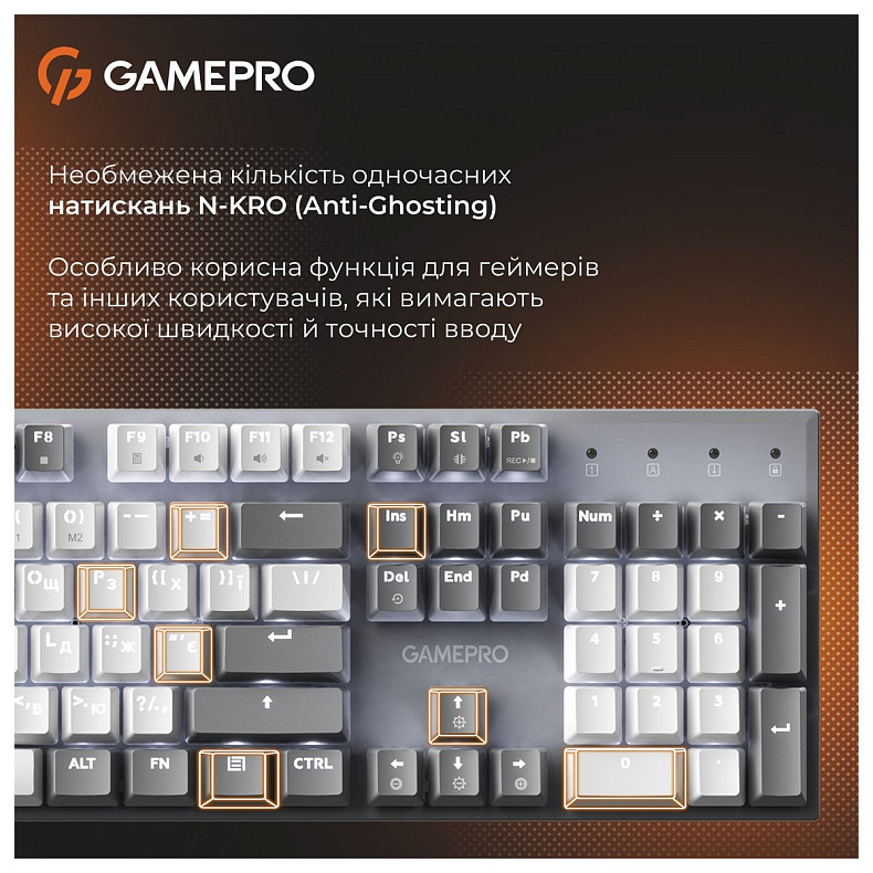 Клавиатура GamePro Genesis Metallic MK144G Outemu Red Swithes USB Gray