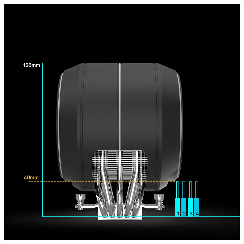 Кулер Zalman ZET5, ARGB LGA 1851, 1700, 1200, 115x, AM5, AM4, 4pin PWM, 3pin+5VARGB, black