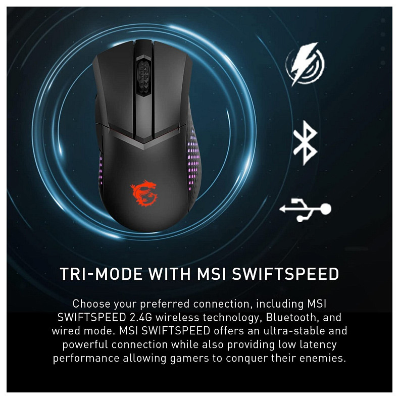 Мышка MSI Clutch GM51 LIGHTWEIGHT WIRELESS (S12-4300080-C54)