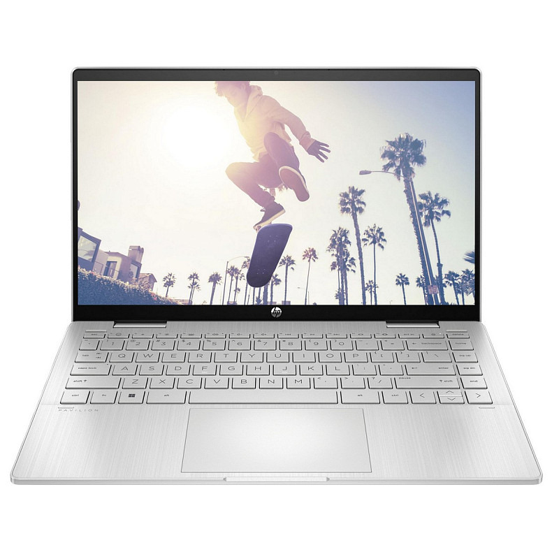 Ноутбук HP Pavilion x360 14-ek2005ru 14" FHD IPS Touch, Intel 5-120U, 16GB, F512GB, UMA, DOS, серебро
