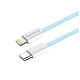 Кабель ColorWay Lightning + Type-C USB (M/M), 3.0 А, 1 м, Blue (CW-CBPDCL061-BL)