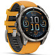 Спортивные часы GARMIN Fenix 8 47mm AMOLED Sapphire Graphite DLC Titanium with Spark Orange Silicone Band