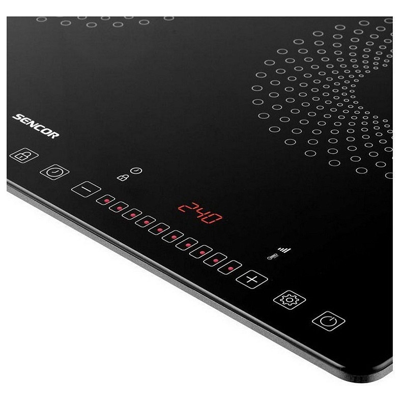 Плитка настільна Sencor індукційна , комф. - 2, 1.4+2Вт,  управл - сенсор, чорний