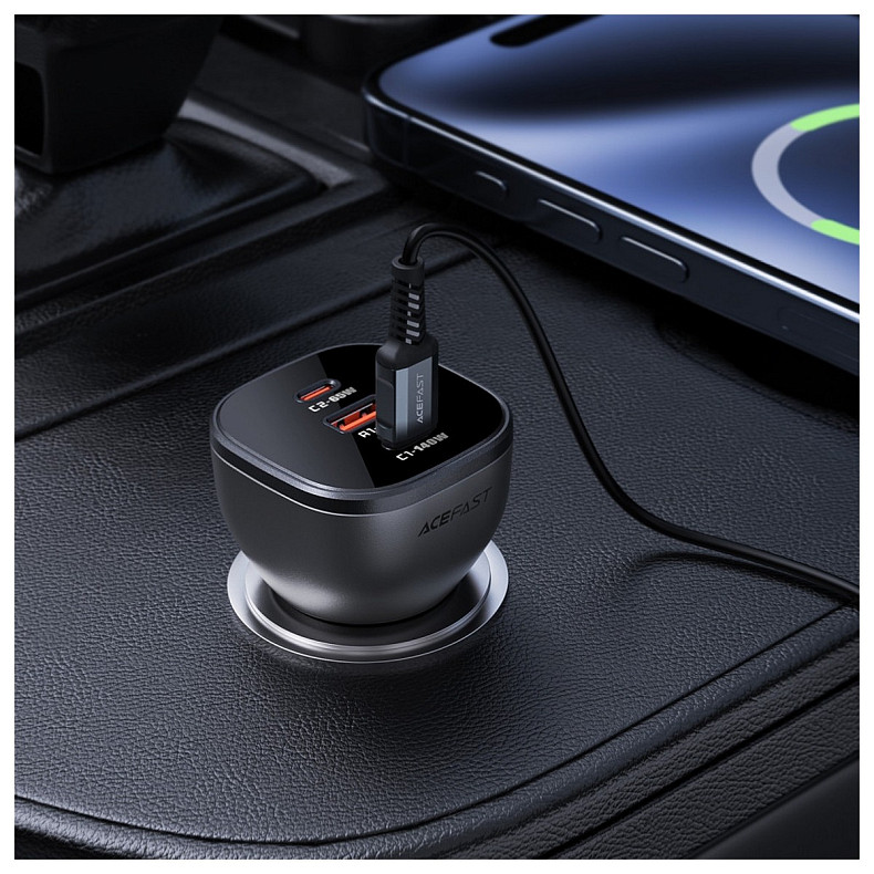 Автозарядка 3xUSB 165W (2xUSB-C + USB-A) B14 Acefast