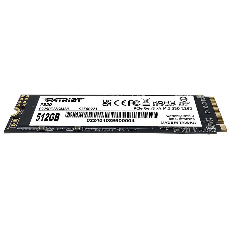 SSD диск 512GB Patriot P320 M.2 2280 PCIe 3.0 x4 NVMe TLC (P320P512GM28)