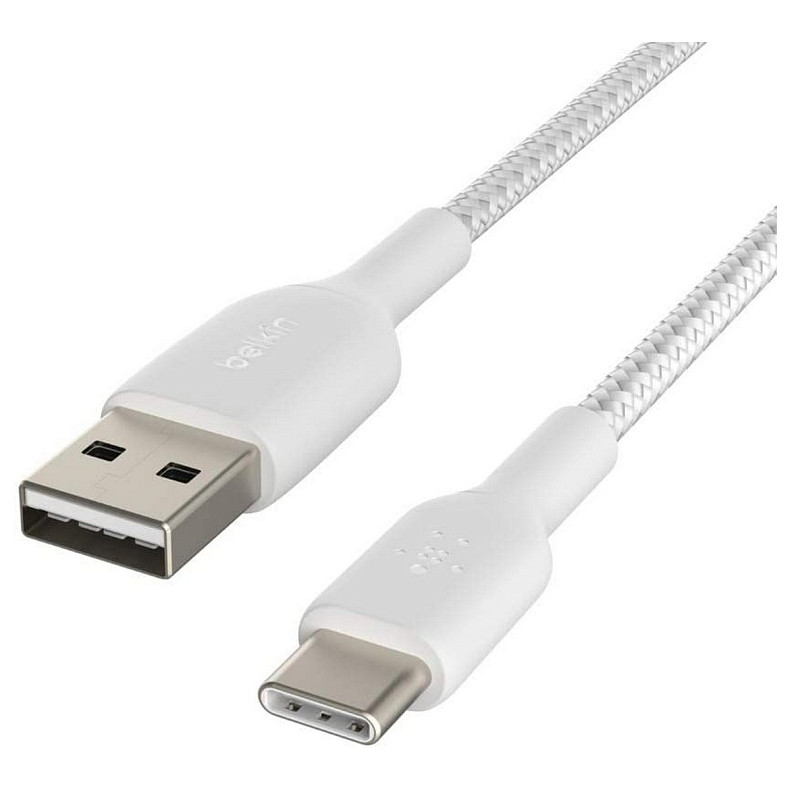 Кабель Belkin USB-A - USB-С, BRAIDED, 1m, white
