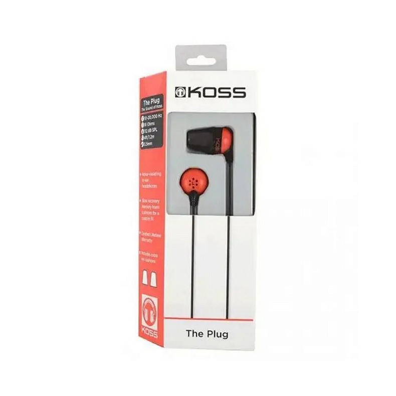 Навушники Koss The Plug Noise Isolating Red