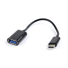 Кабель Cablexpert USB - USB Type-C V 2.0 (F/M), 0.2 м, чорний (AB-OTG-CMAF2-01)