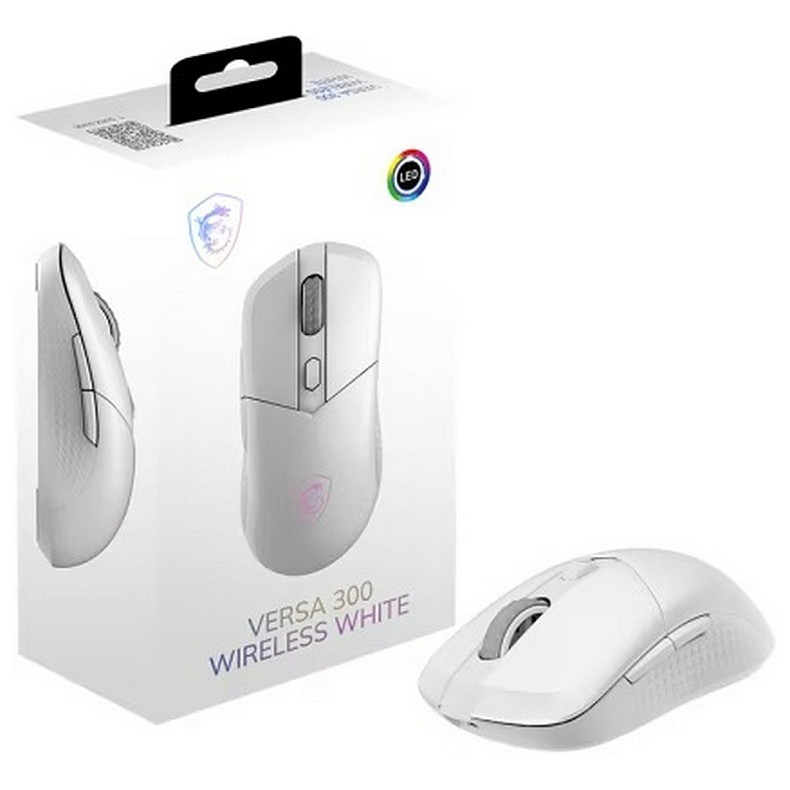 Мышь MSI VERSA 300 W WHITE, WIRELESS, RGB, WL, белый