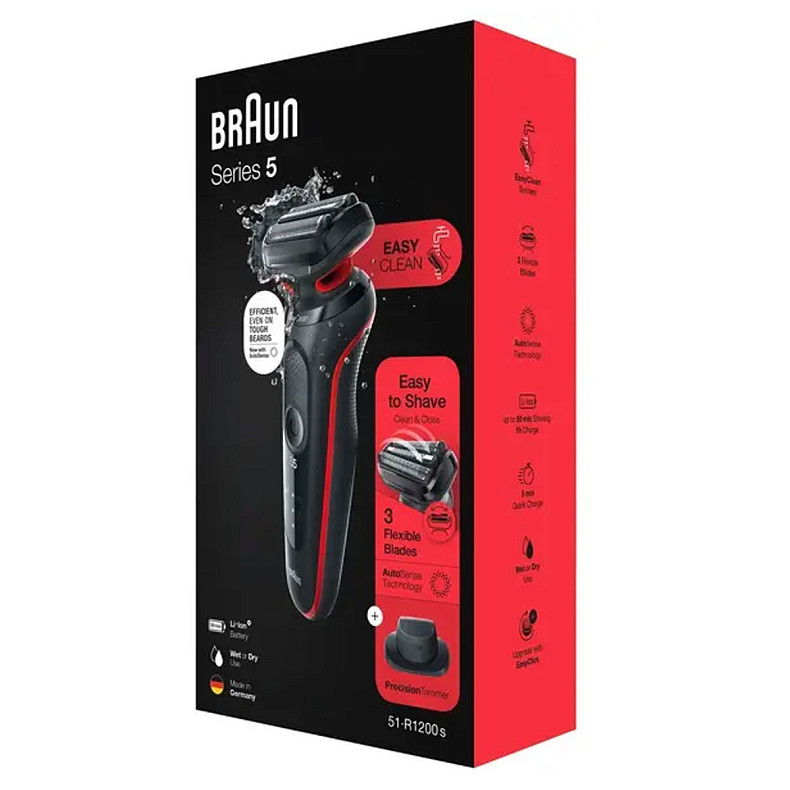 Електробритва Braun Series 5 51-R1200s BLACK / RED