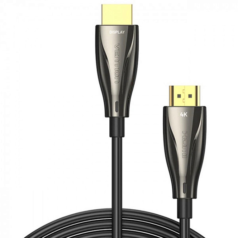 Кабель HDMI M-M, 20.0 м, V2.1, Optical 8K 60Гц 48Gbps Dolby 7.1 PVC Black Zinc Alloy Vention