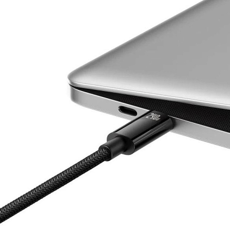 Кабель Baseus Tungsten Gold Fast Charging Data Cable Type-C to Type-C 240W 1m Black