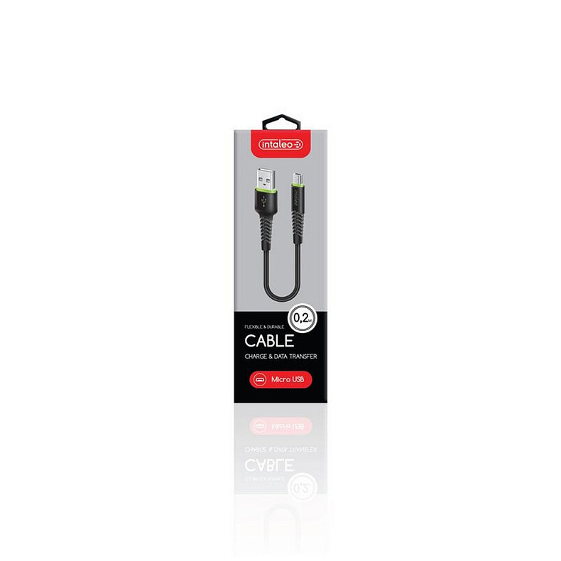 Кабель Intaleo CBFLEXM0 USB-microUSB 0.2м Black (1283126487422)