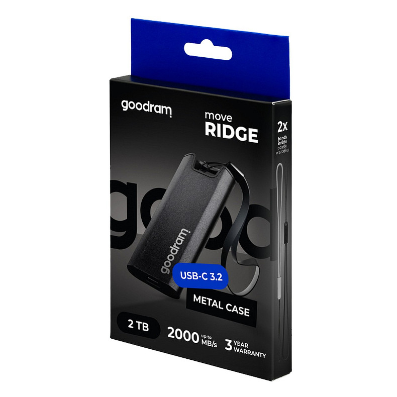 SSD зовнішній Goodram MOVE RIDGE BLACK 2TB, Type C (SSDR-GMRE-02T-K0)