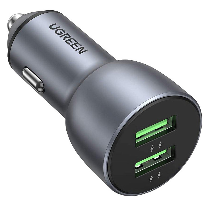 Автомобильное зарядное устройство для UGREEN CD213 36W 2xUSB QC 3.0 3A Car Charger (Темно-синий)