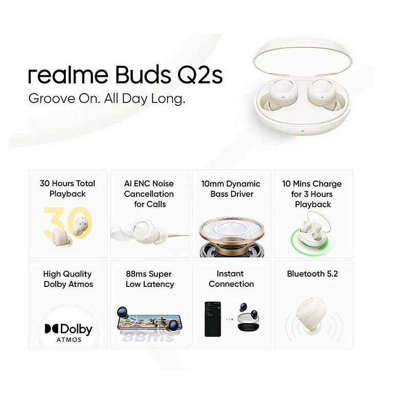 TWS навушники Realme Buds Q2S Paper White EU_