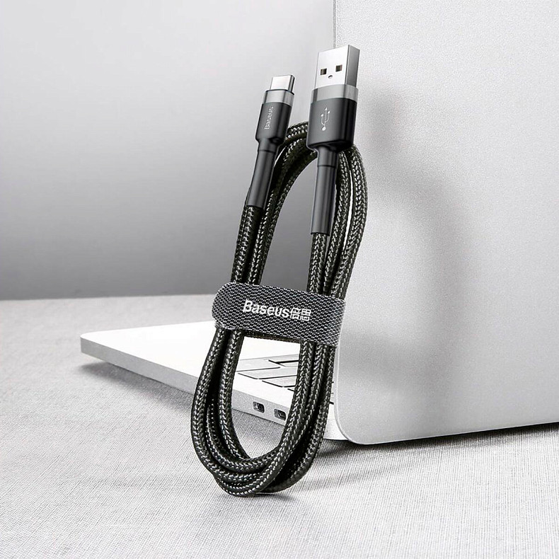 Кабель Baseus Cafule Cable USB for Type-C 3A 1M Gray/Black