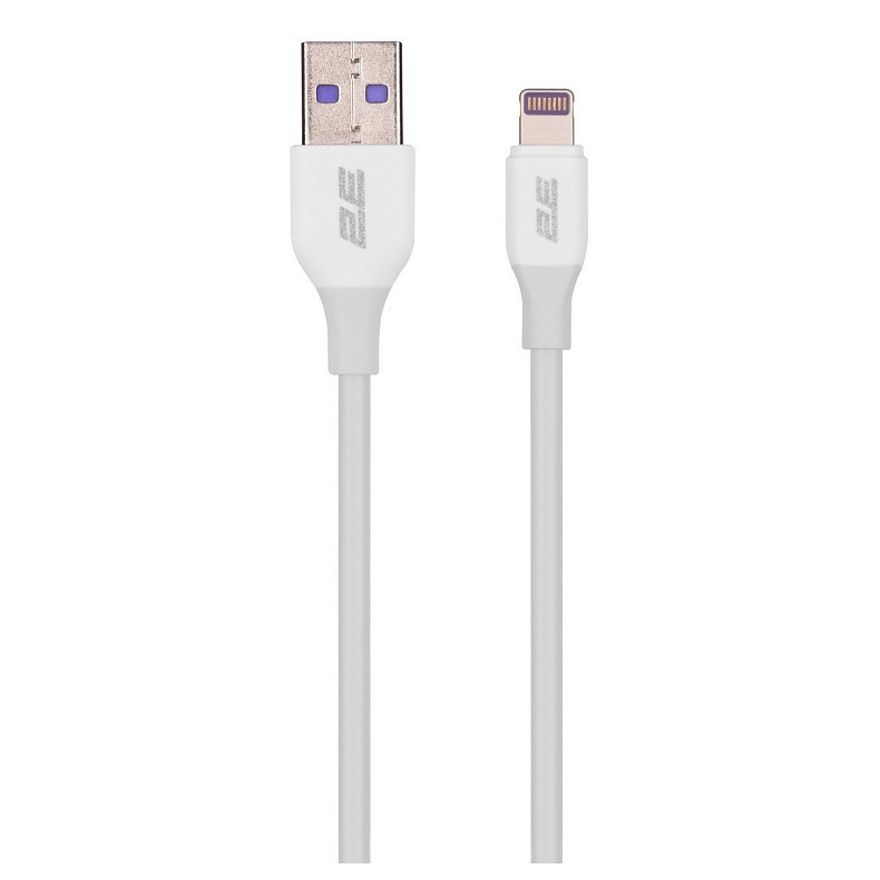 Кабель 2E USB-A > Lightning, 1м, Glow, белый