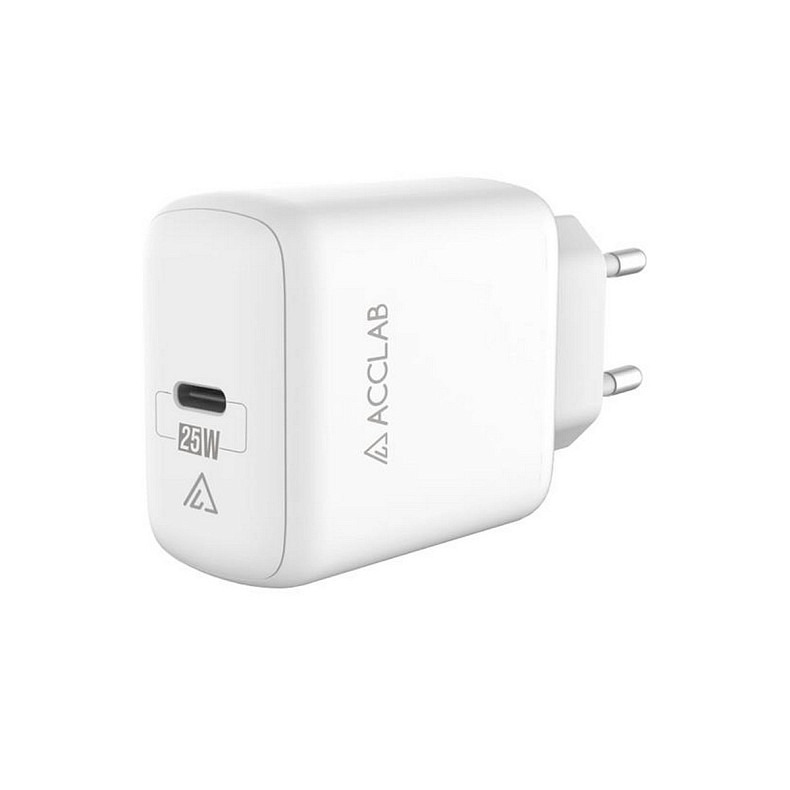 Зарядний пристрій AccLab AL-TC125 1хType-C 5В/3A/25W QC/PD 3.0 White (1283126538841)