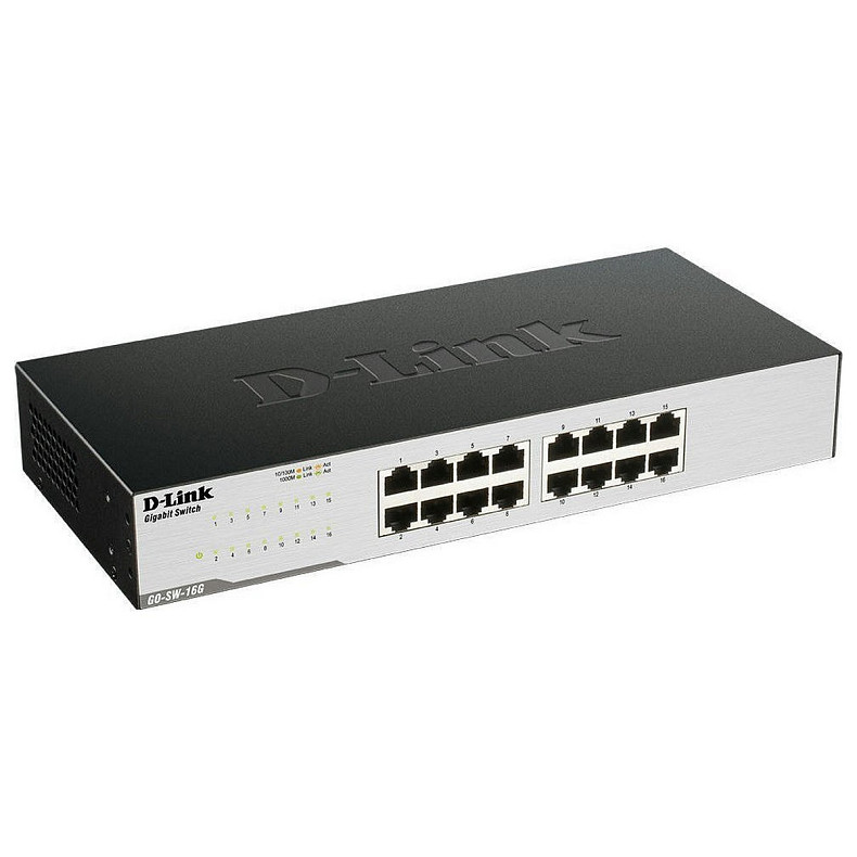 Комутатор D-Link GO-SW-16G 16xGE, Desktop, Некерований