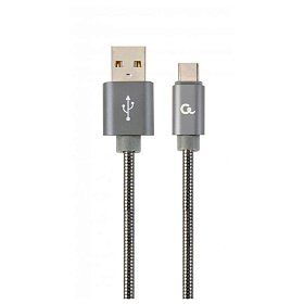 Кабель Cablexpert (CC-USB2S-AMCM-2M-BG) USB 2.0 A - USB Type-C, премиум, 2м, серый