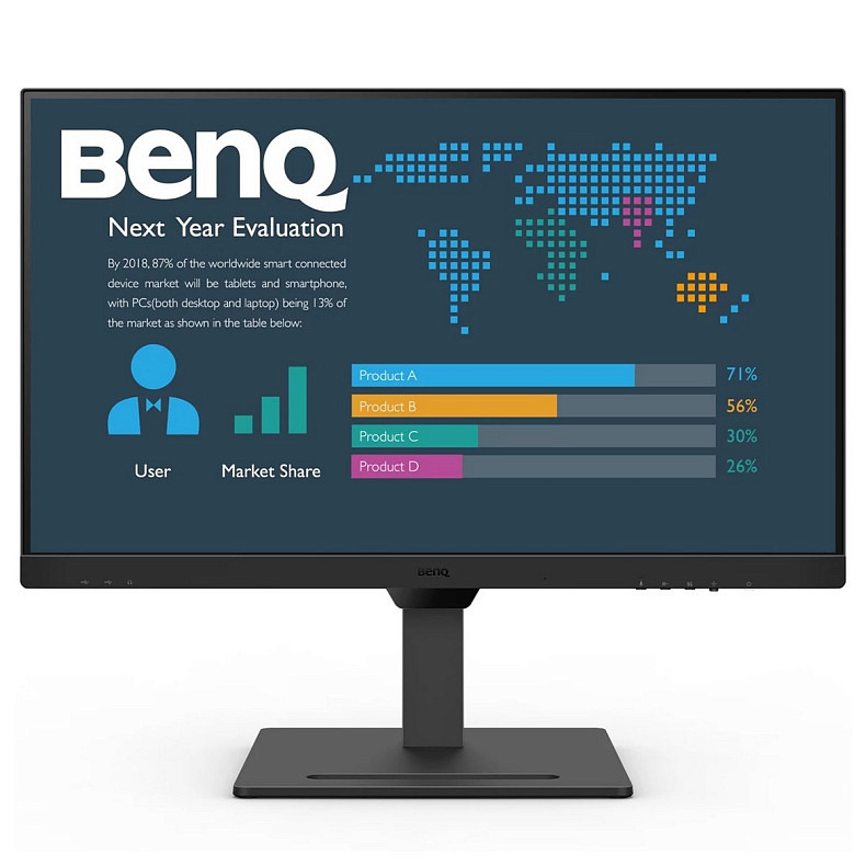 TFT 27" BenQ BL2790QT, IPS, QHD, 75Hz, HDMI, DP, DP-out, USB-C, HAS, USB-hub, колонки, чорний