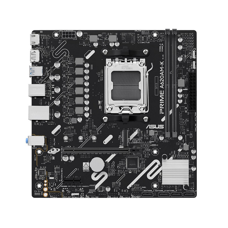 Материнcька плата ASUS PRIME A620AM-K sAM5 A620 2xDDR5 HDMI DP mATX