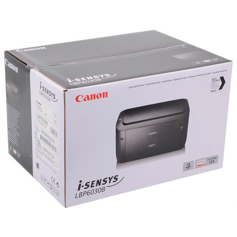 Принтер Canon i-SENSYS LBP6030B bundle 2 cartridges Canon 725 (8468B042)