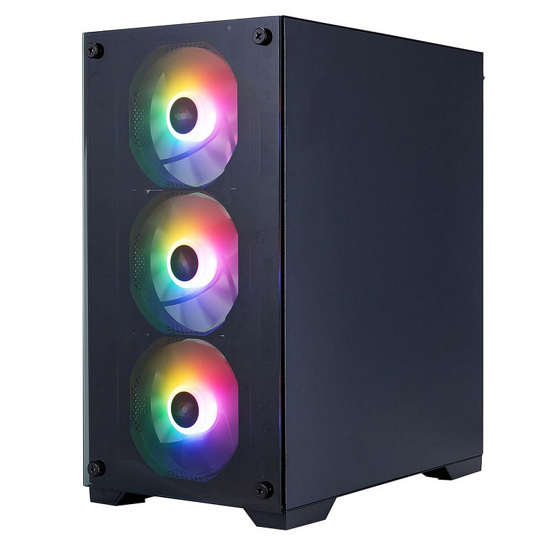 Корпус 1stPlayer X2-M-BK-4F7 Black без БП