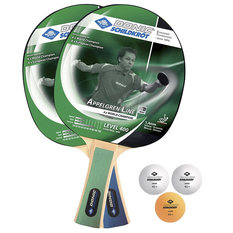 Набір для пінг-понгу Donic Appelgren 400 2-player set (2ракетки+3м'ячі)