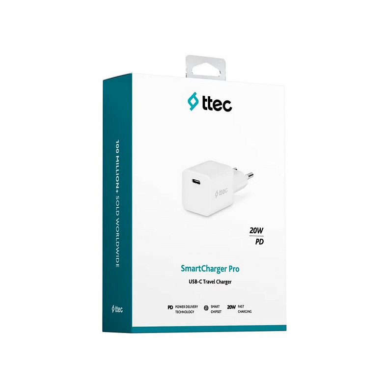 Зарядний пристрій Ttec SmartCharger USB-C /20Вт White (2SCP01B)