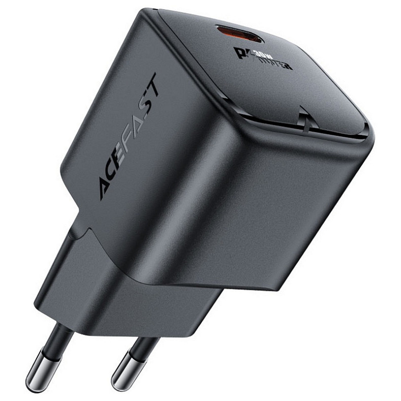 Зарядний пристрій USB-C 30W Gan A77 mini Fast Charger Black Acefast