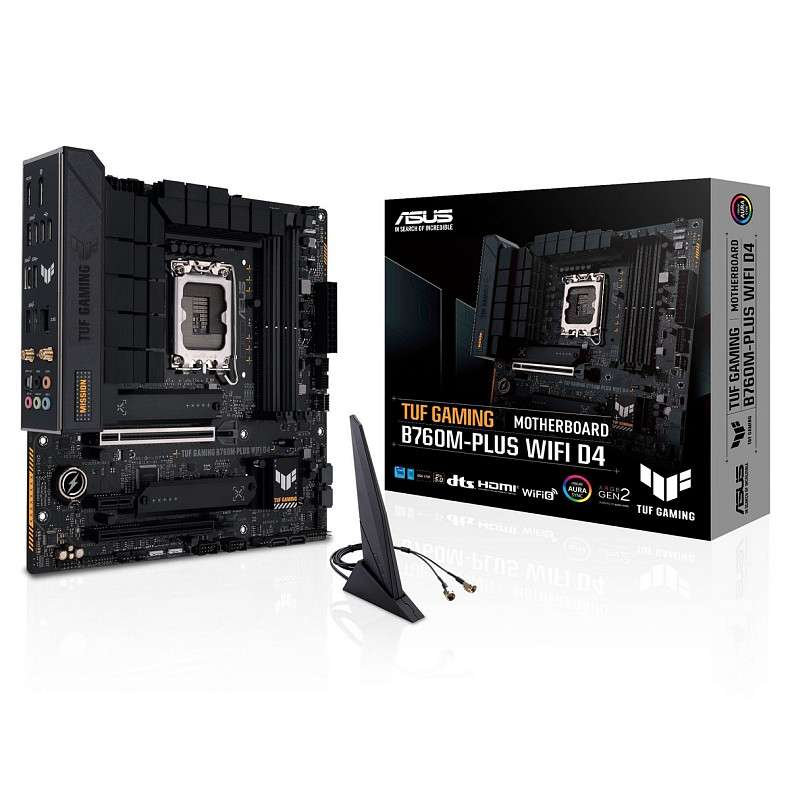 Материнская плата ASUS TUF GAMING B760M-PLUS WIFI D4 s1700 B760 4xDDR4 M.2 HDMI DP Wi-Fi BT mATX