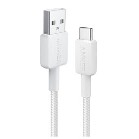Кабель ANKER 322 USB-A to USB-C - 1.8m Nylon (Белый)
