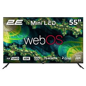 Телевизор 55" 2E MiniLED 4K 60Hz Smart WebOS Black (2E-55A88H)