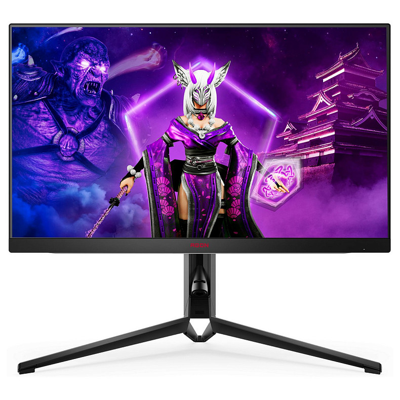 TFT 27" AOC AGON AG274QS, QHD, IPS, 300Гц, 1мс, 2x HDMI, 2x DP, USB-hub, HAS, Pivot, колонки, чорний