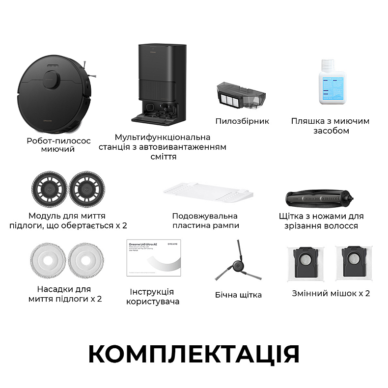 Робот-пилосос миючий Dreame Bot L40 Ultra CE Black