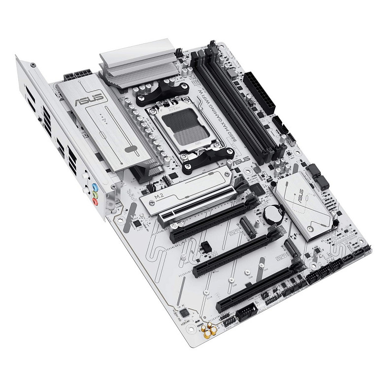 Материнcька плата ASUS B850 MAX GAMING WIFI W sAM5 B850 4xDDR5 M.2 HDMI DP WiFi BT ATX білий