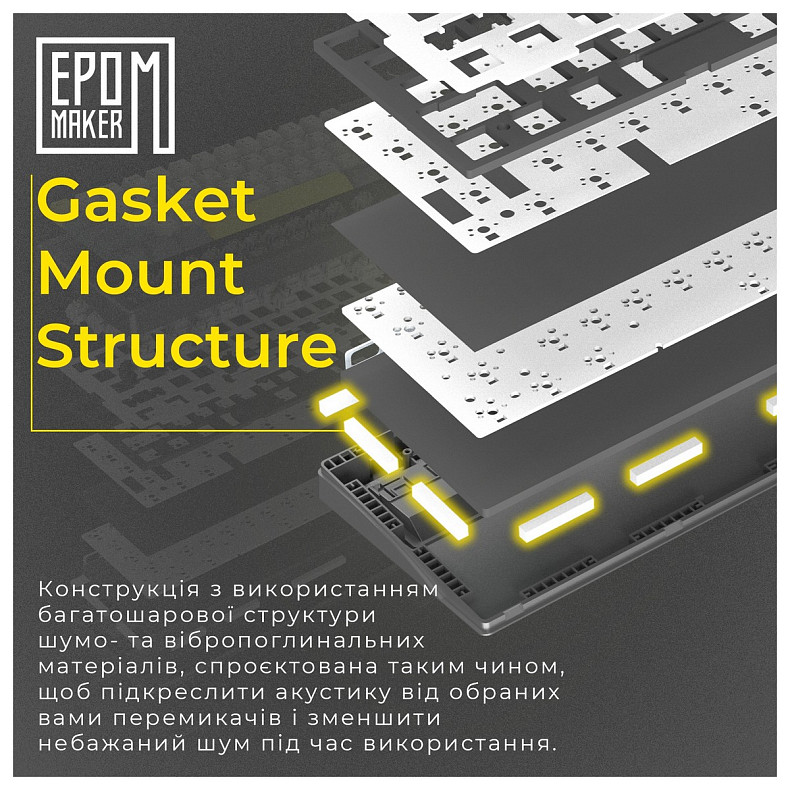 Клавіатура Epomaker EK68 65% Flamingo Switch Hot-Swap (2.4G/BT/USB) RGB UA Black (EK68-B-F)