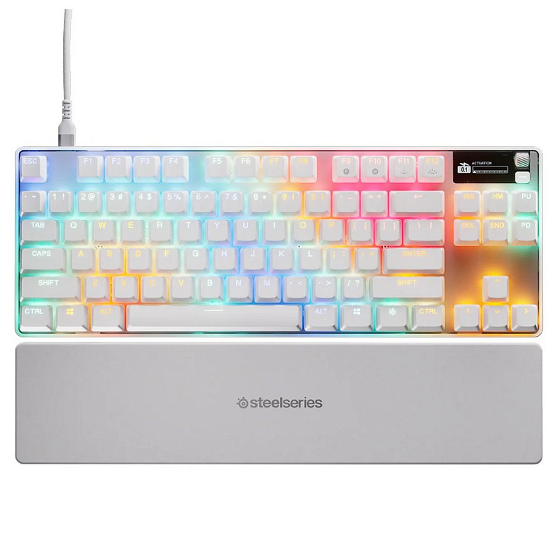 Клавіатура SteelSeries Apex Pro TKL Gen 3 UA HyperMagnetic, OmniPoint 3.0, OLED, White