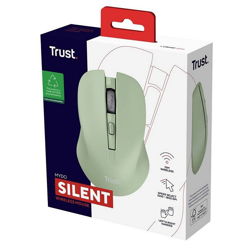 Мишка Trust MYDO SILENT, WL, зелений