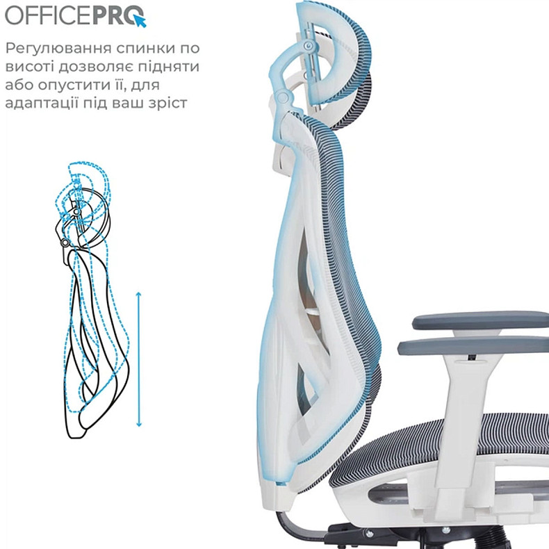 Крісло офісне Officepro Atlas OC630-W-DG-DG