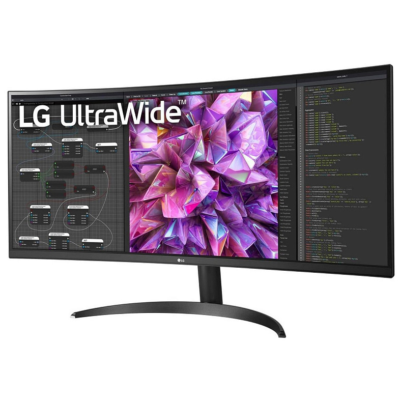 Монітор LG 34" 34WQ60C-B 2xHDMI, DP, Audio, IPS, 3440x1440, 21:9; sRGB 99%, CURVED, HDR10