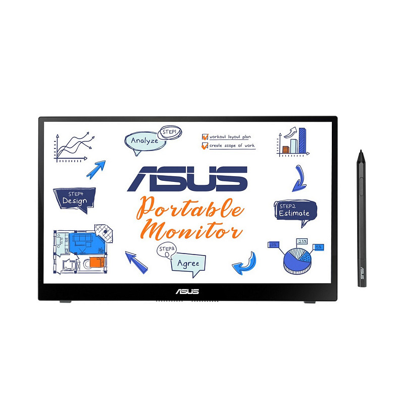 Монітор портативний LCD 14" Asus ZenScreen Ink MB14AHD (90LM063V-B01170)