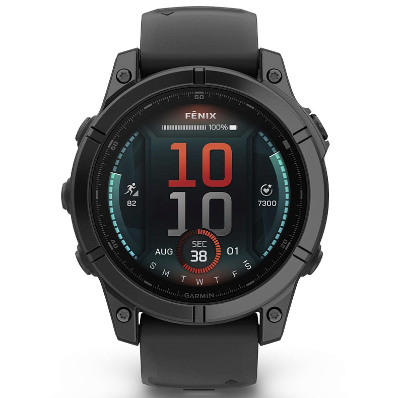Спортивные часы GARMIN Fenix E 47mm AMOLED Slate Gray with Black Silicone Band