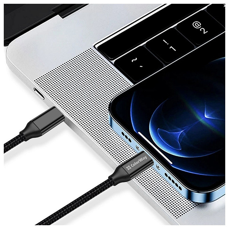Кабель ColorWay USB Type-C + USB Type-C (M/M), 5.0 А, 1 м, Black (CW-CBPDCC062-BK)