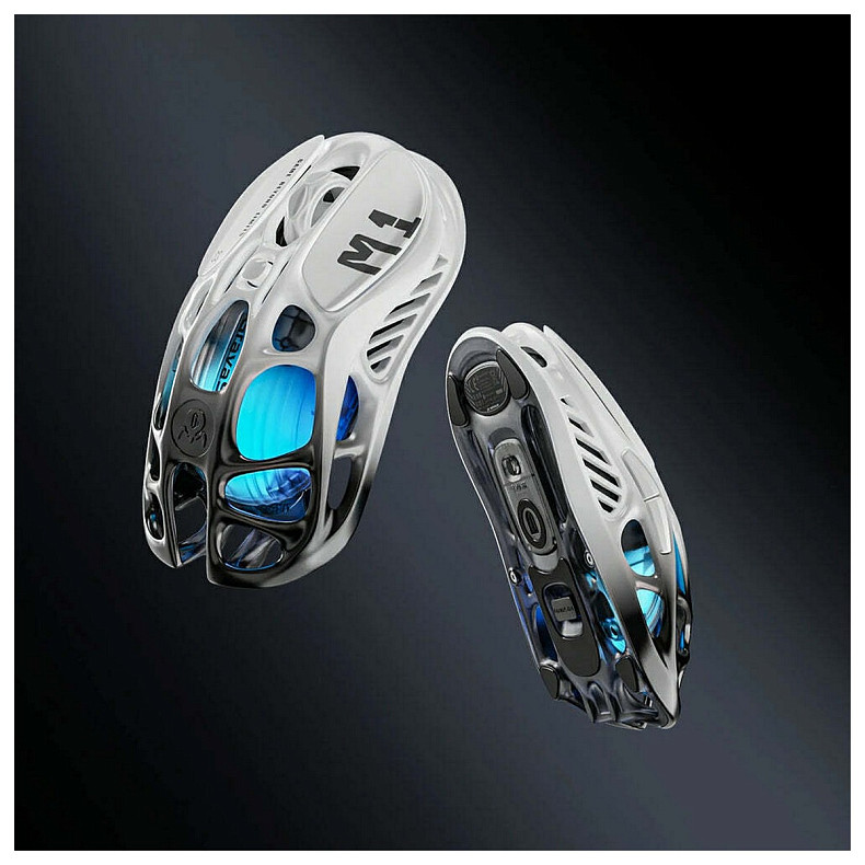 Миша GravaStar Mercury M1 Pro, BT/WL/USB-A, RGB, чорно-білий