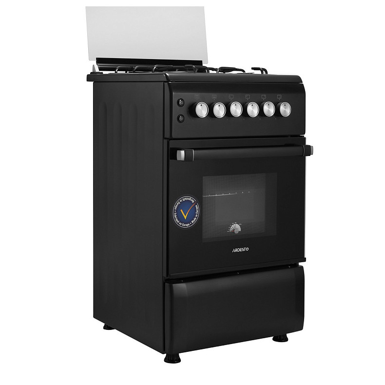 Плита Ardesto газова, 50л, 50x60см, скляна кришка, електропідпал, підсвічування, термометр, каво ада